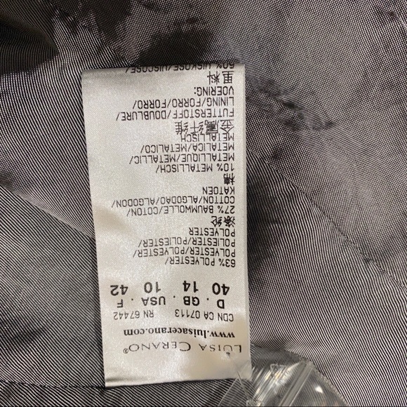 Luisa Cerano Women's Black Shimmery One Button Long Sleeve Blazer Size 10 NWOT - Picture 9 of 14